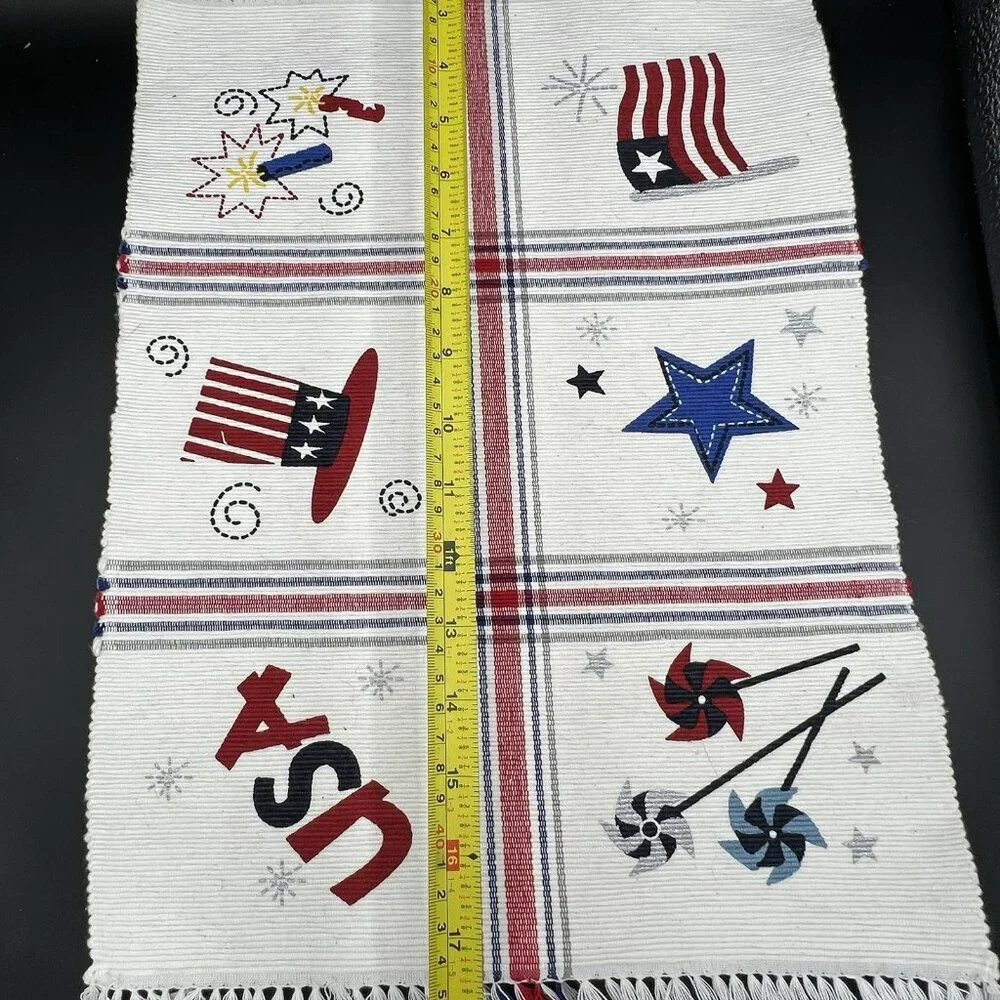 Patriotic Flag Stars Fireworks Tapestry Placemat ~ Set of 4 ~ Holiday July 4th‎